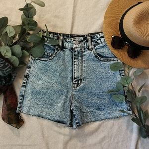 Frank & Oak Acid-Wash Denim Shorts